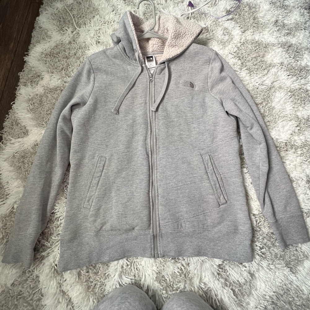 North face Sherpa zip up sweatshirt